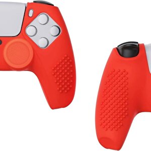 Ps4 Controller Joystick Oyun Kolu Gamepad Uyumlu - Silikon Koruyucu Cover Kırmızı
