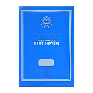 10 Ders Yoklamalı Ders Defteri 28x41 Mavi Plastik Kapak