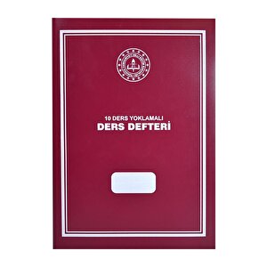 10 Ders Yoklamalı Ders Defteri 28x41 Kırmızı Plastik Kapak