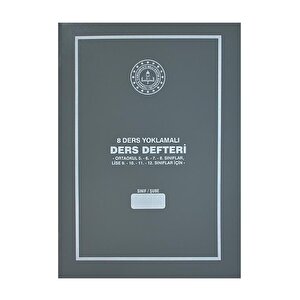 8 Ders Yoklamalı Ders Defteri Gri Plastik Kapak 384