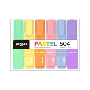 Penmax Fosforlu İşaretleme Kalemi Pastel Renkler 6'lı Set