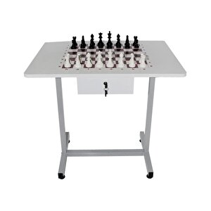 Komple Metal Ayaklı Satranç Masası 60x80 Cm Pan606