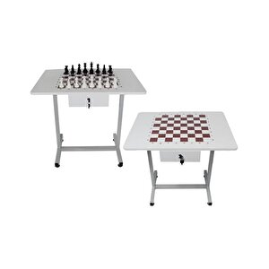 Komple Metal Ayaklı Satranç Masası 60x80 Cm Pan606
