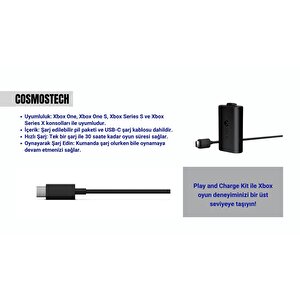 Microsoft  Xbox Series S/x/ One / One S Uyumlu Batarya Şarj Kiti - Play & Charge Kit