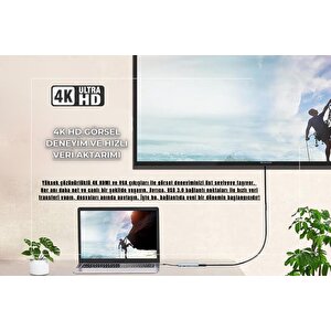 Cosmostech Macbook Pro Air Type-c 11 In 1, 4k Hdmı, Vga, Pd, Usb3.0, Rj45 Ethernet, Sd/tf Card Reader, 3.5mm Aux, Çevirici Hub Ada