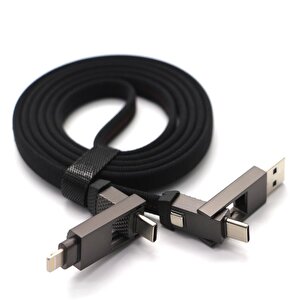 4 In 1 Pd Usb Şarj Data Kablosu 60w 3a Hızlı Şarj Ve 480mb/s Iphone Usb Type C Ve Xiaomi Samsung Huawei Uyumlu