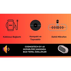 Cosmostech Dy-18 Kablosuz Bluetooth Speaker Hoparlör, Taşınabilir, Yüksek Ses Kalitesi