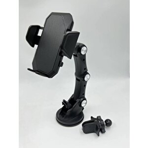 Araç Içi Cam, Torpido, Klima, Uyumlu Ayarlanabilir Vantuzlu Premium Telefon Tutucu Stand