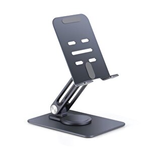 Telefon Ve Tablet Tutucu 360° Hareketli Dönen, Katlanabilir Metal Alüminyum Masaüstü Stand