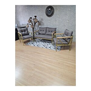 Gold Boyalı Bahçe - Balkon - Mutfak Çay Seti Takımı Bahçe Koltuk Takımı