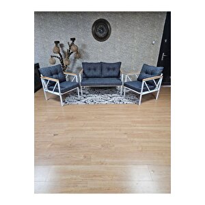 Beyaz Boyalı Bahçe - Balkon - Mutfak Çay Seti Takımı Bahçe Koltuk Takımı