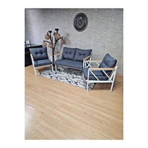 Beyaz Boyalı Bahçe - Balkon - Mutfak Çay Seti Takımı Bahçe Koltuk Takımı