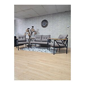 Siyah Boyalı Bahçe - Balkon - Mutfak Çay Seti Takımı Bahçe Koltuk Takımı