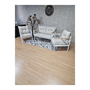 Beyaz Boyalı Bahçe - Balkon - Mutfak Çay Seti Takımı Bahçe Koltuk Takımı