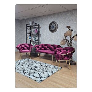Gold Kaplama - Bordo Döşeme | Balon Çay Seti | Balkon Koltuk | Berjer | Balkon Çay Seti