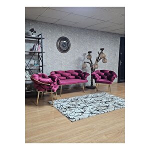 Gold Kaplama - Bordo Döşeme | Balon Çay Seti | Balkon Koltuk | Berjer | Balkon Çay Seti