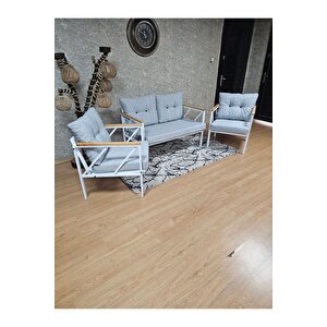 Beyaz Boyalı Bahçe - Balkon - Mutfak Çay Seti Takımı Bahçe Koltuk Takımı