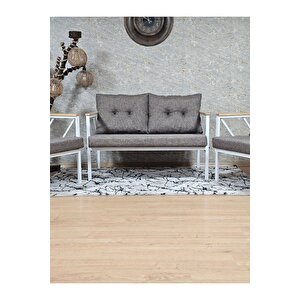 Beyaz Boyalı Bahçe - Balkon - Mutfak Çay Seti Takımı Bahçe Koltuk Takımı