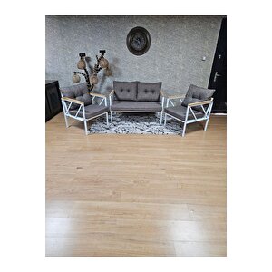 Beyaz Boyalı Bahçe - Balkon - Mutfak Çay Seti Takımı Bahçe Koltuk Takımı
