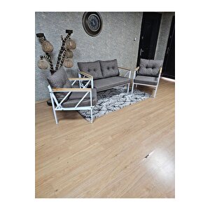 Beyaz Boyalı Bahçe - Balkon - Mutfak Çay Seti Takımı Bahçe Koltuk Takımı