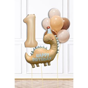 Retro Dinazor Tema Yaş Balonlu Doğum Günü Balon Zinciri Seti Retro Dinozor Konsept 7