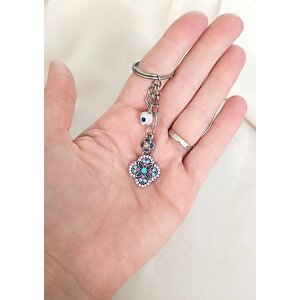 Anahtarlık Cam Nazar Boncuklu Çanta Cüzdan Süsü Aksesuar