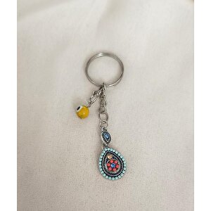 Anahtarlık Cam Nazar Boncuklu Çanta Cüzdan Süsü Aksesuar