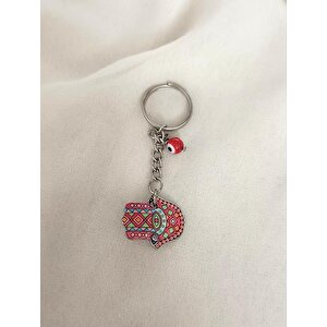 Anahtarlık Cam Nazar Boncuklu Fatıma Ana Eli Çanta Cüzdan Süsü Aksesuar
