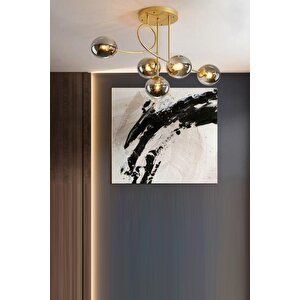 Eva Modern Tarz Globe Camlı Beşli Avize