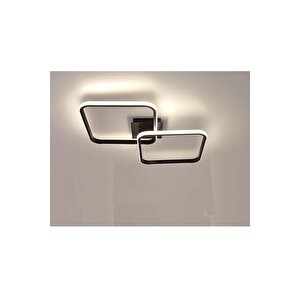 Frame Kare İkili Siyah Modern Led Avize 3 Renk Led Profonyer Modern Salon, Yatak Odası, Oturma Odası