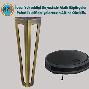 Mobilya Koltuk Konsol Tv Ünite Masa Ayağı Metal Ayakları 20 Cm Antik Sarı