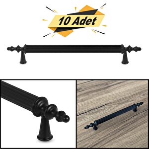 Çekmece Dolap Kapak Kulpu Kulbu 10 Adet 160 Mm Mat Siyah Metal Kulp 16 Cm
