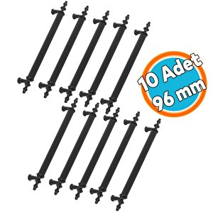 Çekmece Dolap Kapak Kulpu Kulbu 10 Adet 96 Mm Mat Siyah Metal Kulp