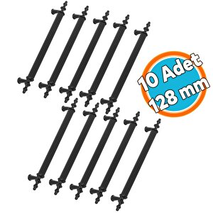 Çekmece Dolap Kapak Kulpu Kulbu 10 Adet 128 Mm Mat Siyah Metal Kulp