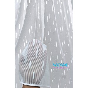 Butterfly Kırık Beyaz 1x3 Sık Pile Tül Perde - Kırışmaz Ütü Gerektirmez 320x250 cm