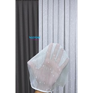 Simple Dahlia 1x3 Sık Pile Dökümlü Tül Perde Kırık Beyaz - Kırışmaz - Ütü Gerektirmez