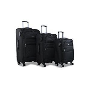 Siyah Unisex 3'lü Valiz Seti Fsl010set
