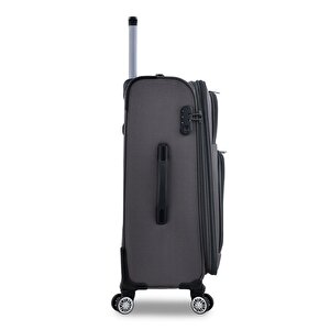 Gri Unisex 3'lü Valiz Seti Fsl010 4 Tekerlekli