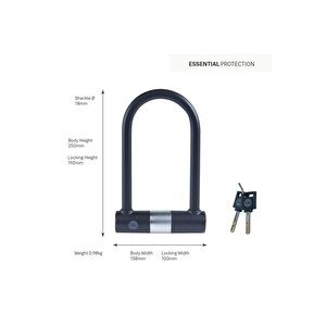Essential U - Bisiklet Kilidi - Anahtarlı