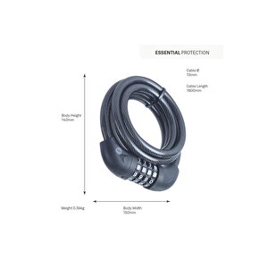 Essential Kablolu Bisiklet Kilidi  Şifreli