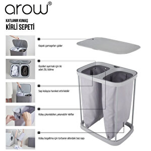 Arow Garb Katlanır Kumaş Kirli Sepeti 50 Litre