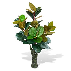 Yapay Ağaç Kauçuk Ağacı Ficus Elastica  Salon Çiçeği 150*90 Doğal Gövdeli 61 Yaprak