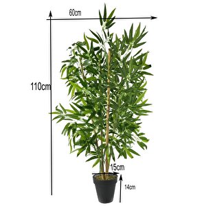 Yapay Ağaç 4 Gövdeli Bambu Ağacı 110cm 1.kalite Yapay Çiçek