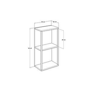 Profile Duvar Rafı Açık Ceviz Tori 30x63x25 Cm
