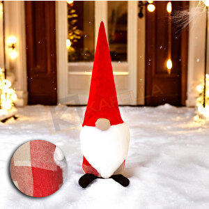 Yilbaşi Noel Baba Kapi Stoperi̇ Kirmizi Ekose