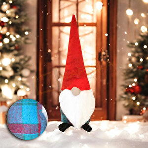 Yilbaşi Noel Baba Kapi Stoperi̇ Mavi̇ Yeşi̇l Bordo Ekose