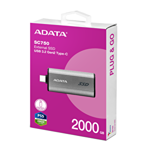 A-data Sc750 2tb Usb 3.2 1050-1000mb/s Taşınabilir Ssd Disk