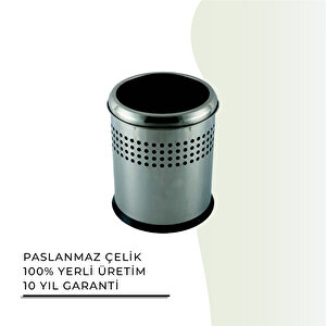 İgk Yapi - Çeli̇k Banyo Açik Deli̇kli̇ Çöp Kovasi 3lt Gri̇ (70-109)