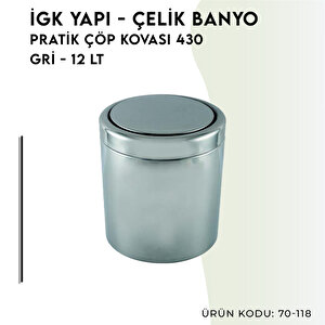 İgk Yapi - Çeli̇k Banyo Prati̇k Çöp Kovasi 12lt 430 (70-118)