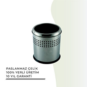 İgk Yapi - Çeli̇k Banyo Açik Deli̇kli̇ Çöp Kovasi 3lt Gri̇ (70-112)
